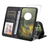 Motorola Edge 70 EIDERWOOD Kunstlæder Cover m. Skærmbeskyttelse og Strop - Sort