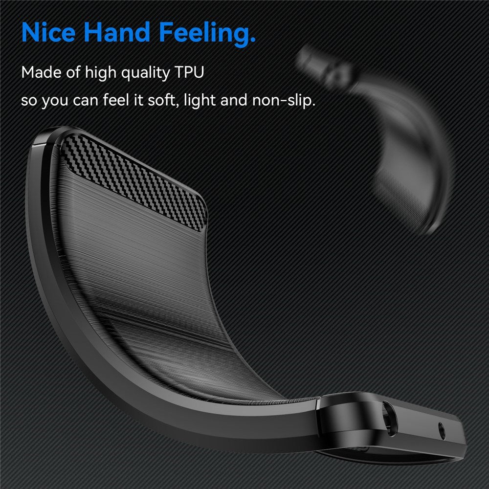 Honor Magic8 Pro EIDERWOOD Brushed Carbon Fiber Fleksibelt Plastik Bagside Cover - Sort