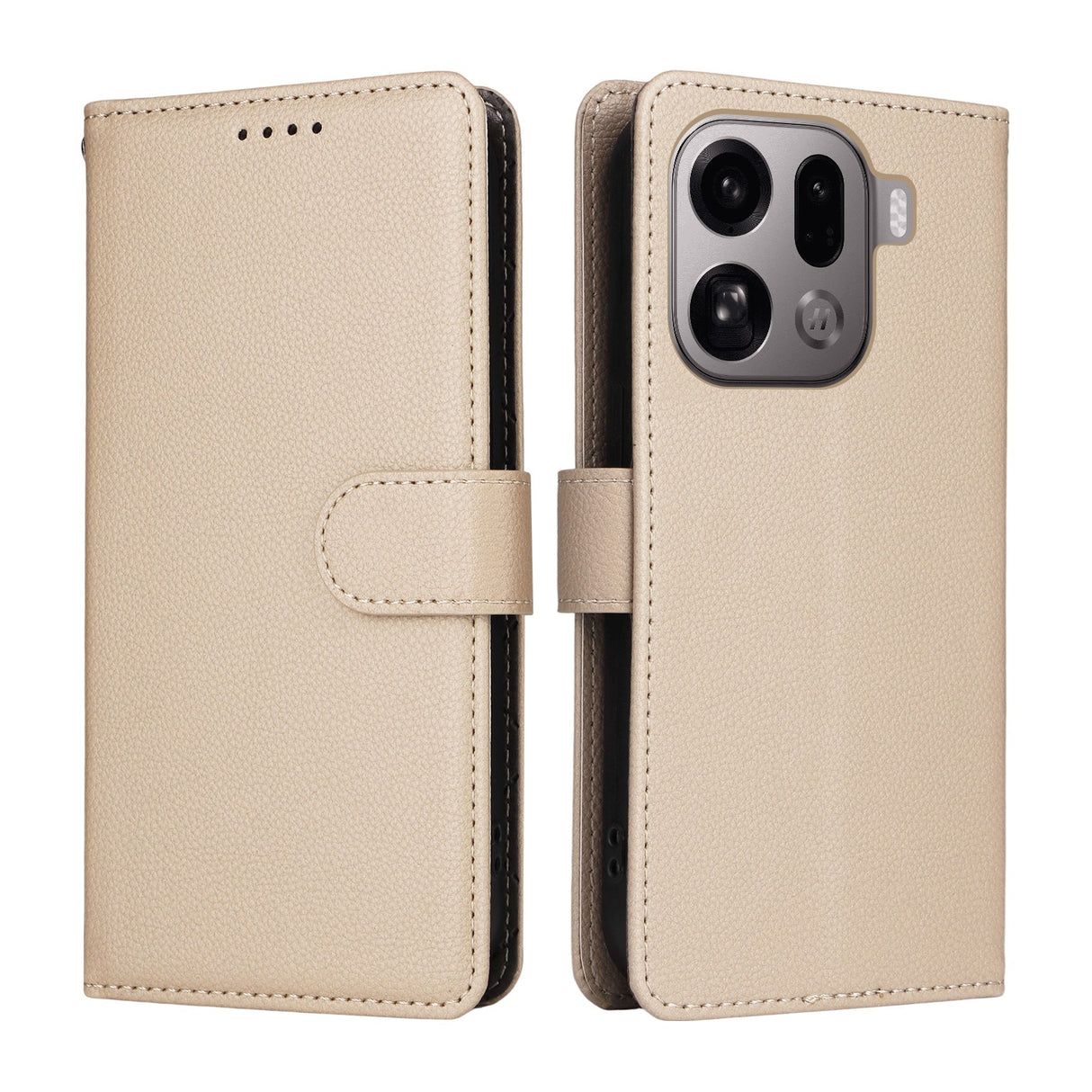 OPPO Find X9 Pro EIDERWOOD Kunstlæder Flip Cover - Strop - Beige