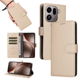 OPPO Find X9 Pro EIDERWOOD Kunstlæder Flip Cover - Strop - Beige
