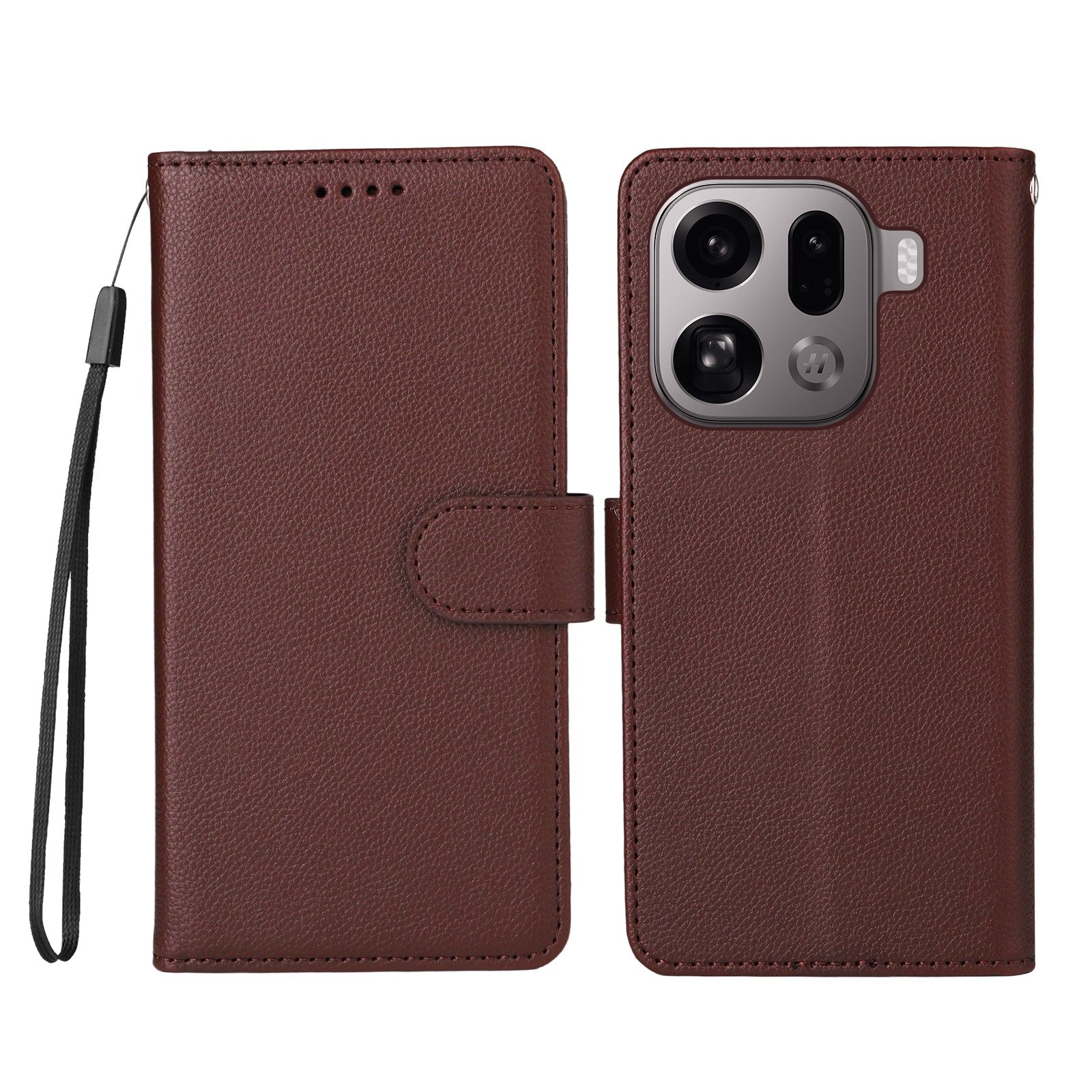 OPPO Find X9 Pro EIDERWOOD Kunstlæder Flip Cover - Strop - Brun