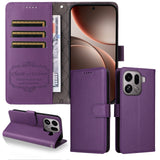 OPPO Find X9 Pro EIDERWOOD Kunstlæder Flip Cover - Strop - Lilla