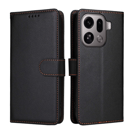 OPPO Find X9 Pro EIDERWOOD Kunstlæder Flip Cover - Strop - Sort