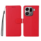 OPPO Find X9 Pro EIDERWOOD Kunstlæder Flip Cover - Strop - Rød