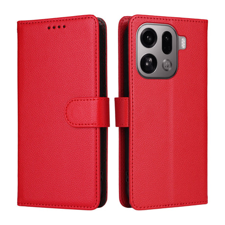 OPPO Find X9 Pro EIDERWOOD Kunstlæder Flip Cover - Strop - Rød
