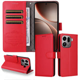 OPPO Find X9 Pro EIDERWOOD Kunstlæder Flip Cover - Strop - Rød