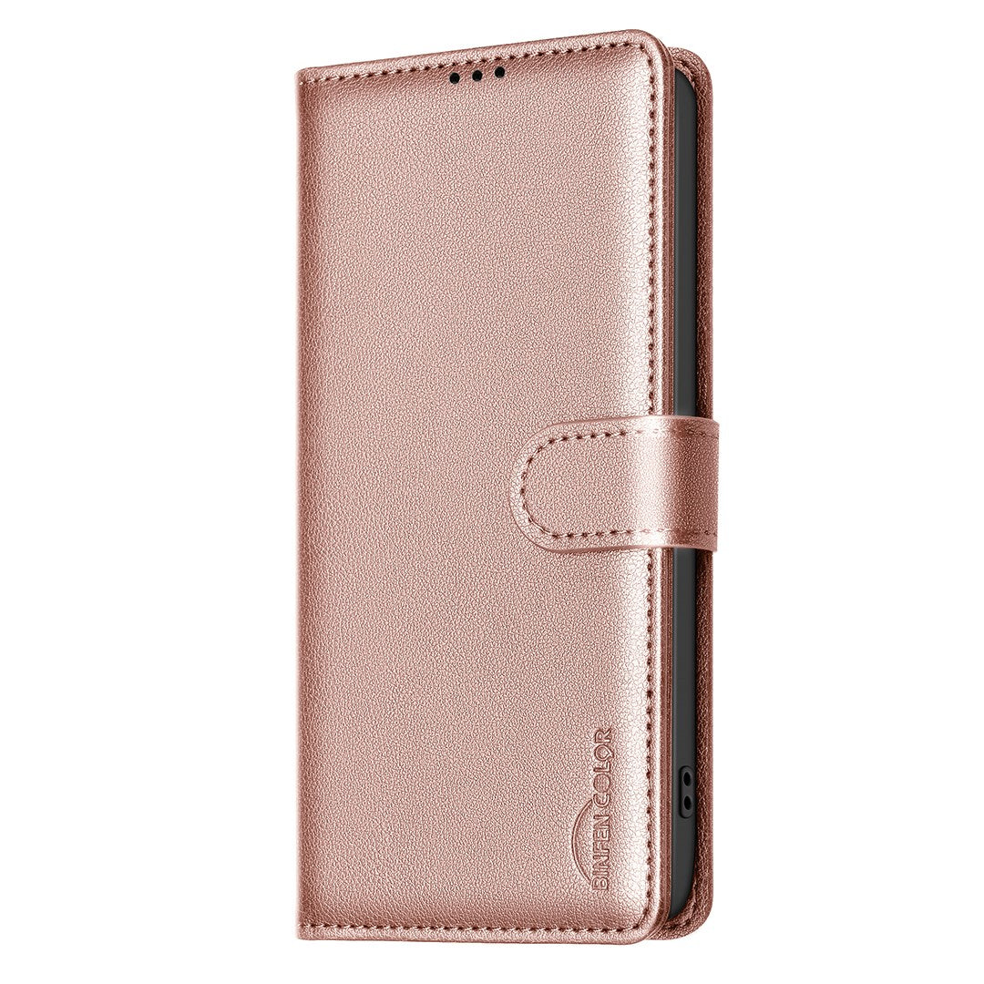 Samsung Galaxy S26+ (Plus) BINFEN Kunstlæder Flip Cover - RFID Blokering - Kortholder - Ståfunktion - Rose Gold