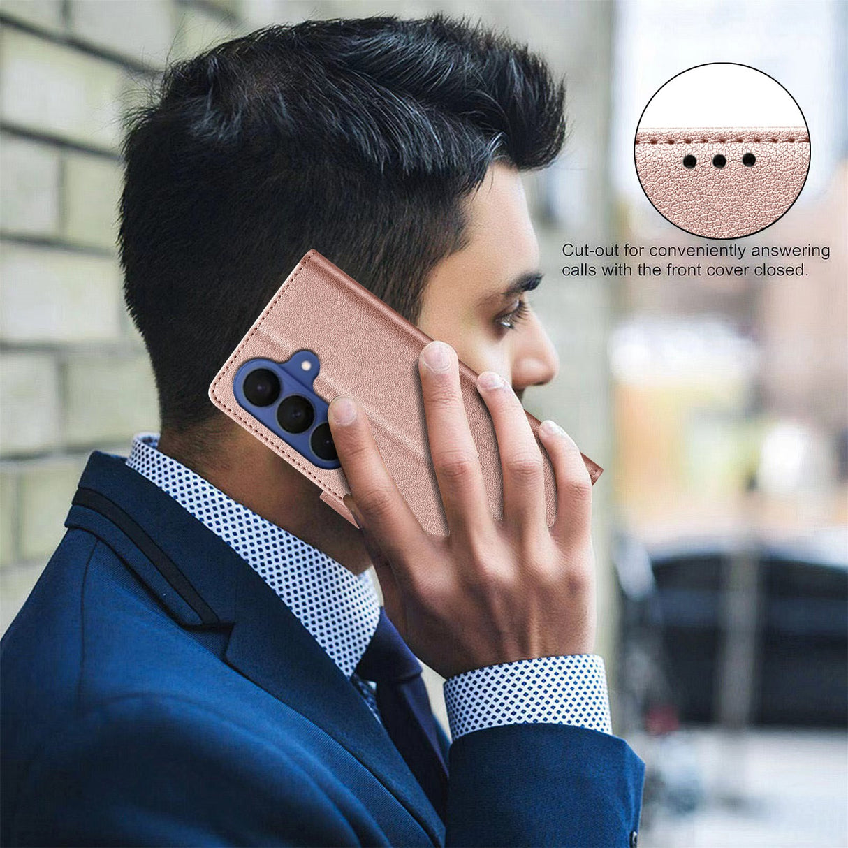 Samsung Galaxy S26+ (Plus) BINFEN Kunstlæder Flip Cover - RFID Blokering - Kortholder - Ståfunktion - Rose Gold