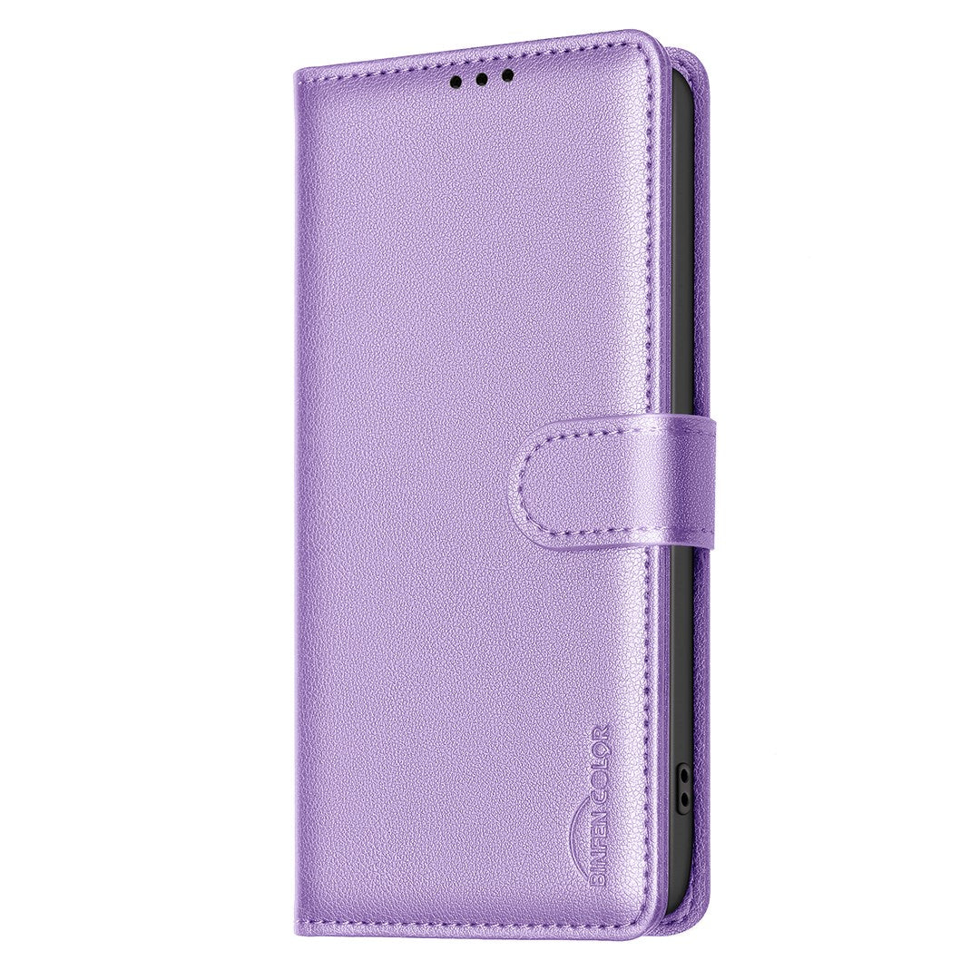 Samsung Galaxy S26+ (Plus) BINFEN Kunstlæder Flip Cover - RFID Blokering - Kortholder - Ståfunktion - Lilla