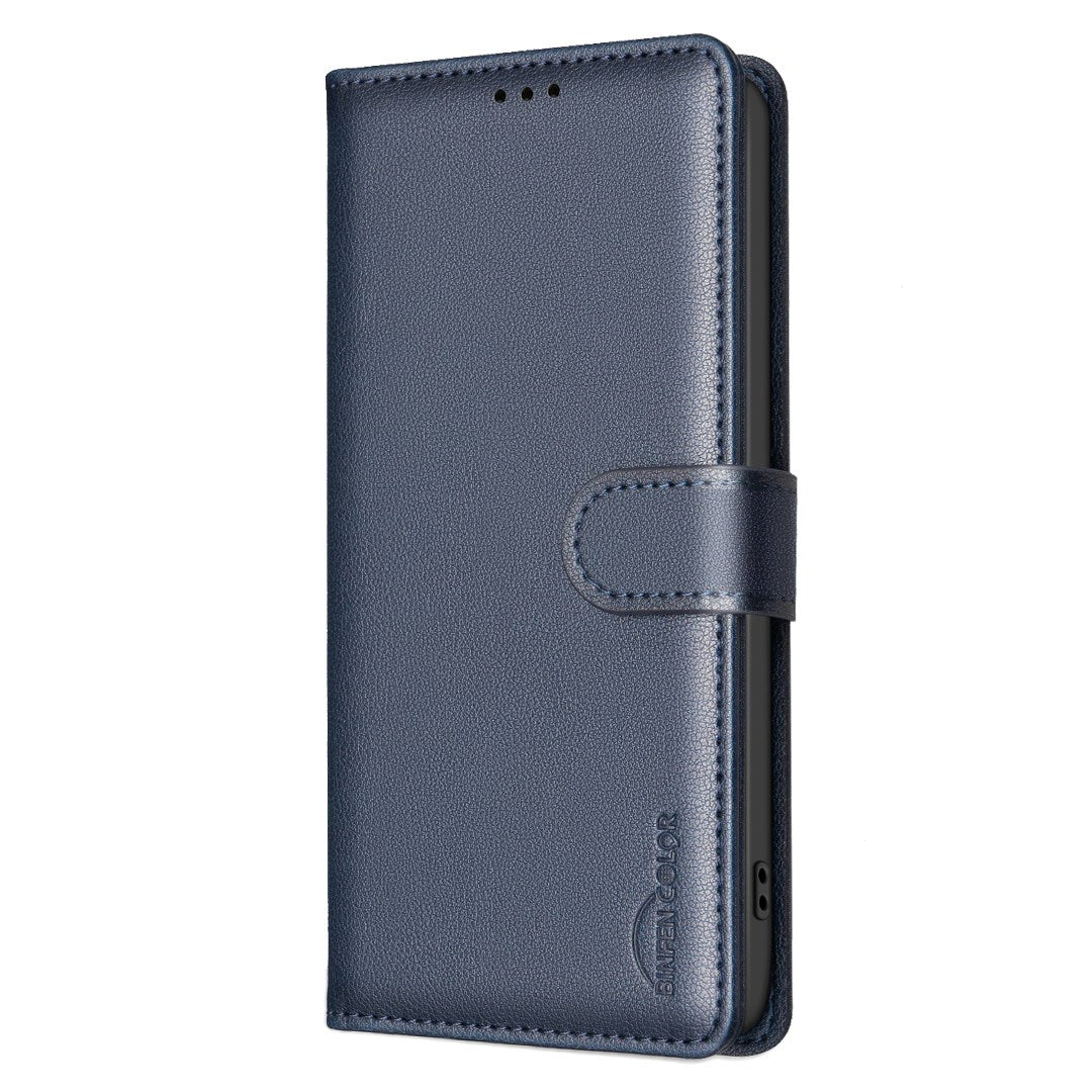 Samsung Galaxy S26+ (Plus) BINFEN Kunstlæder Flip Cover - RFID Blokering - Kortholder - Ståfunktion - Blå