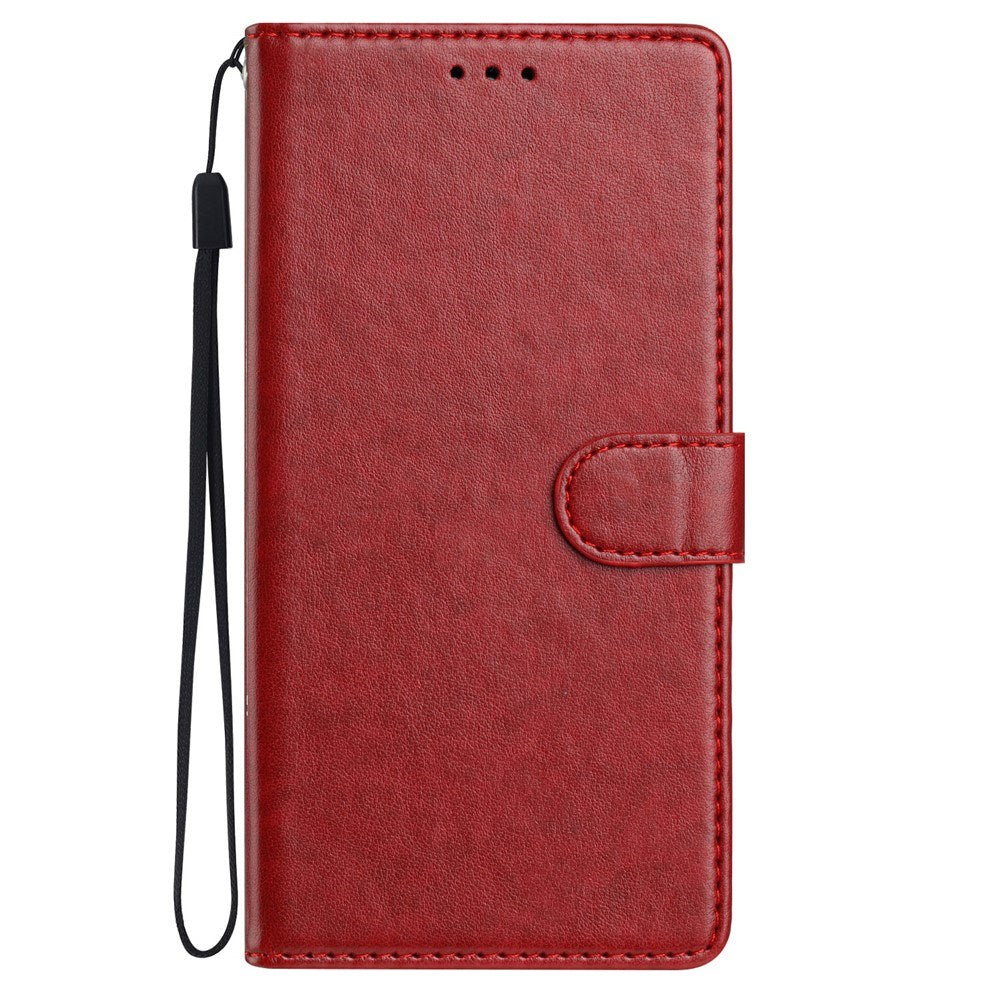 Samsung Galaxy A27 EIDERWOOD Kunstlæder Flip Cover - Strop - Mørkerød