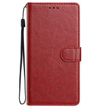 Samsung Galaxy A27 EIDERWOOD Kunstlæder Flip Cover - Strop - Mørkerød