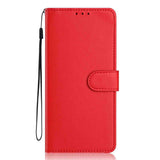 Google Pixel 10a EIDERWOOD Kunstlæder Flip Cover m. Strop - Rød
