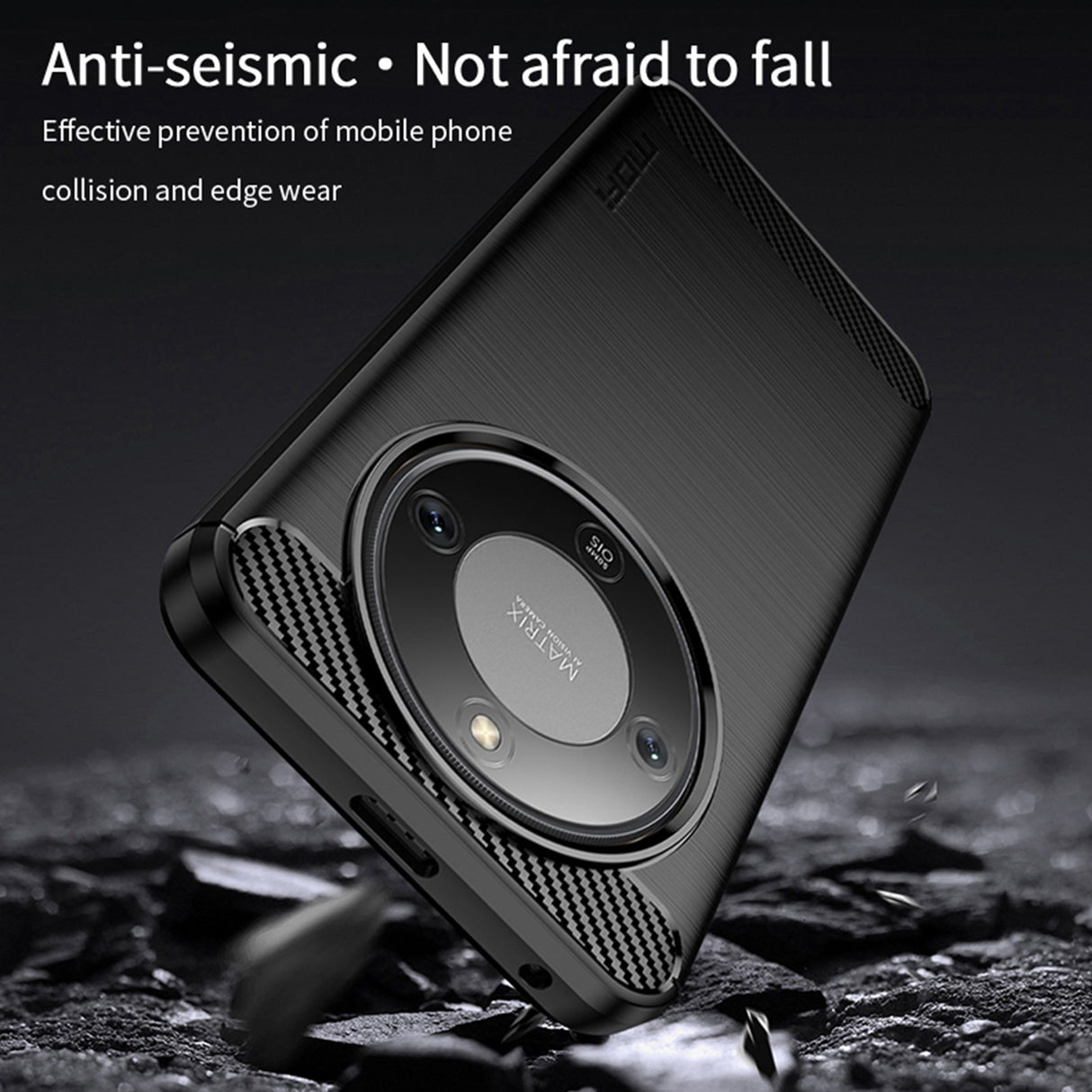 Honor Magic8 Lite MOFI Brushed Carbon Fiber Plast Mobilcover - Rød