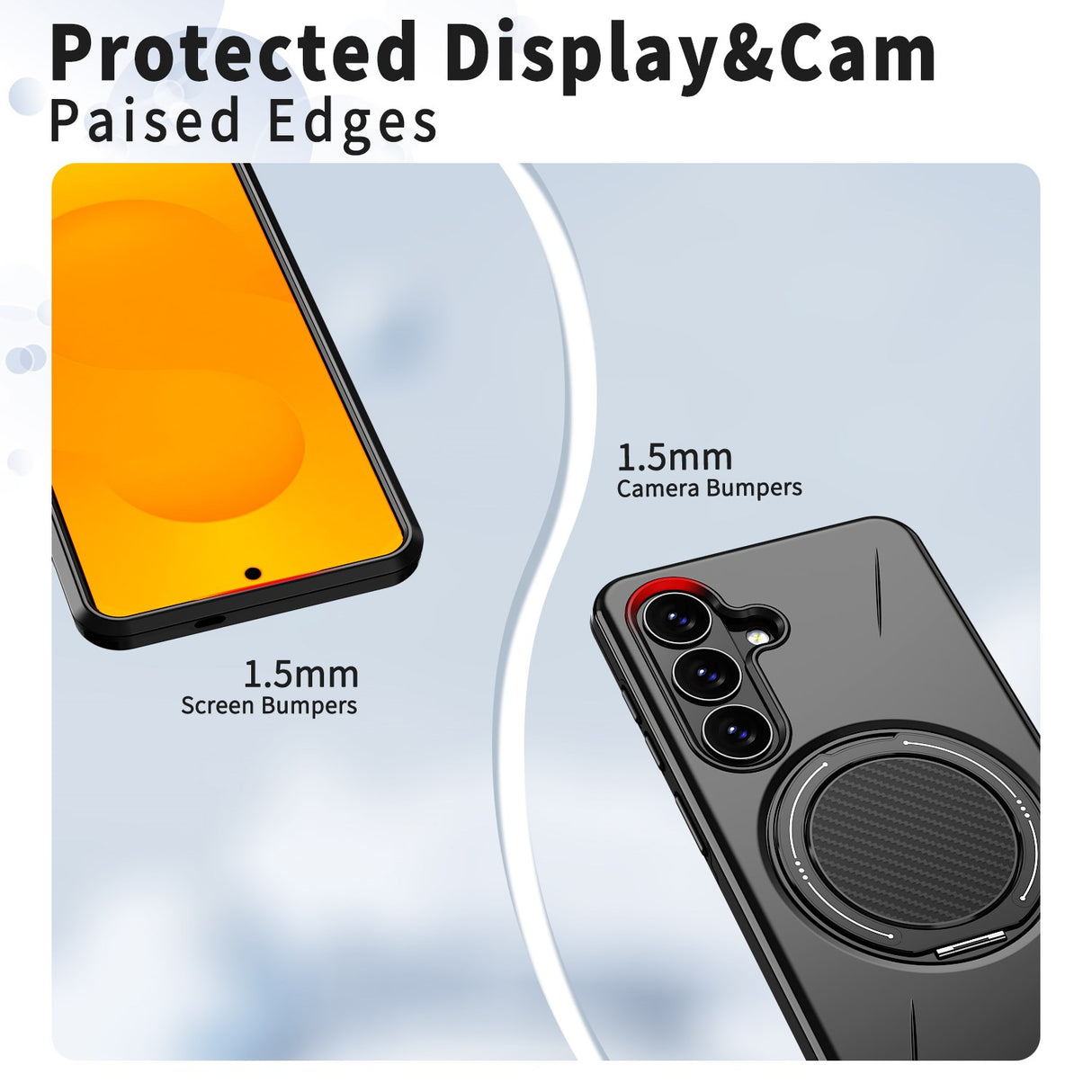 Samsung Galaxy S26 EIDERWOOD Hybrid Plast Bagside Cover - Roterende Kickstand - Sort