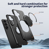 Samsung Galaxy S26 EIDERWOOD Hybrid Plast Bagside Cover - Roterende Kickstand - Sort