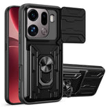 OPPO Find X9 Pro EIDERWOOD Håndværkercase - 360° Roterbar Camslider / Kickstand / Kortholder  - Sort