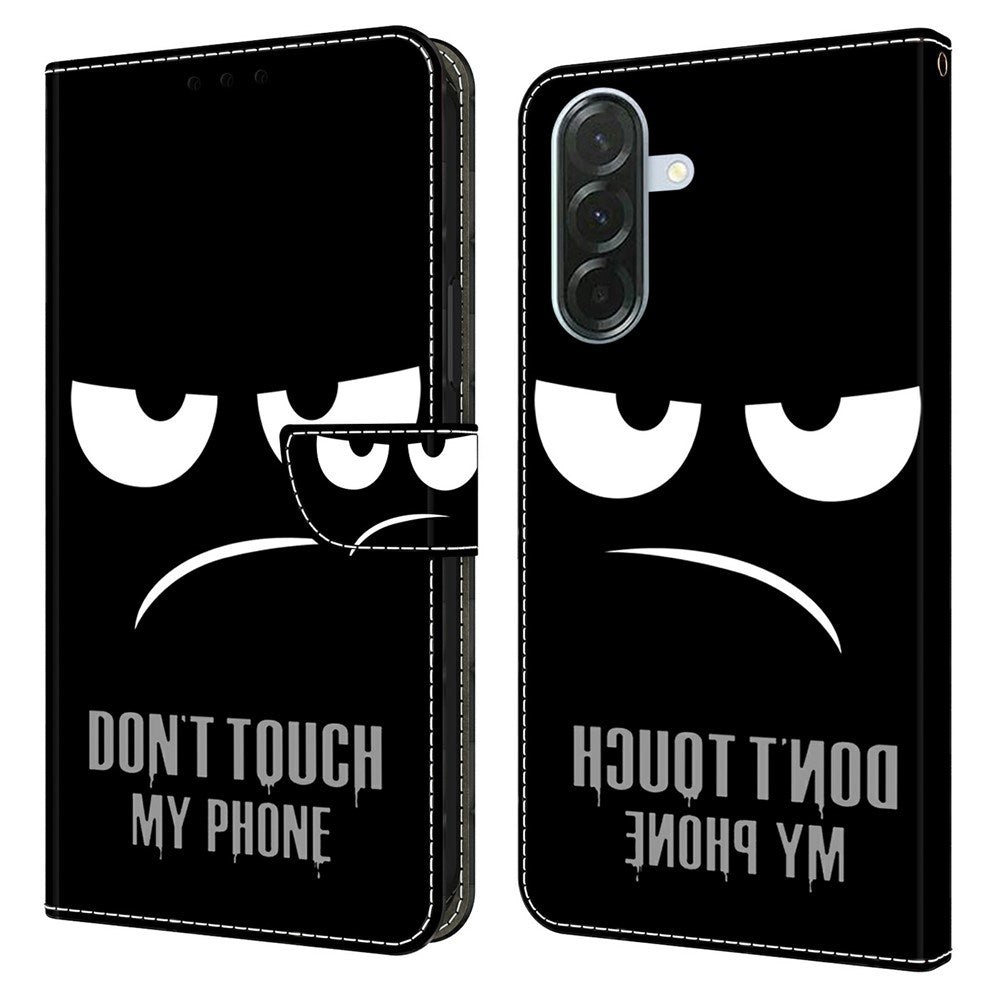 Samsung Galaxy A37 EIDERWOOD Flipcover m. Indbygget Kortholder & Ståfunktion - "Don't Touch My Phone"