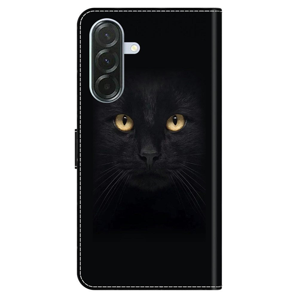 Samsung Galaxy A37 EIDERWOOD Flipcover m. Indbygget Kortholder & Ståfunktion - Sort Kat