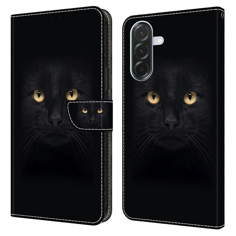 Samsung Galaxy A57 EIDERWOOD Flipcover m. Indbygget Kortholder & Ståfunktion - Sort Kat