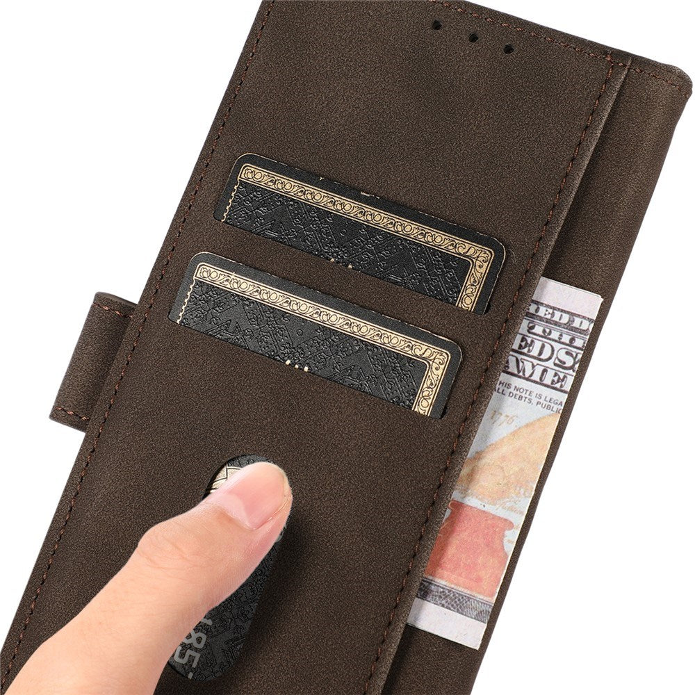 Samsung Galaxy A57 Kunstlæder Mobilcover m. Kortholder - Brun