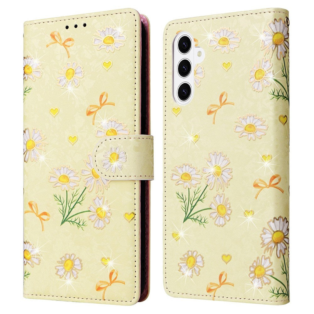 EIDERWOOD Samsung Galaxy S26 Kunstlæder Flip Cover - Blomster - Gul Marguerit