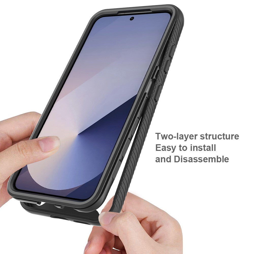 Samsung Galaxy A37 EIDERWOOD Cover med Indbygget Skærmbeskyttelse - 360° Beskyttelse - Gennemsigtig / Sort