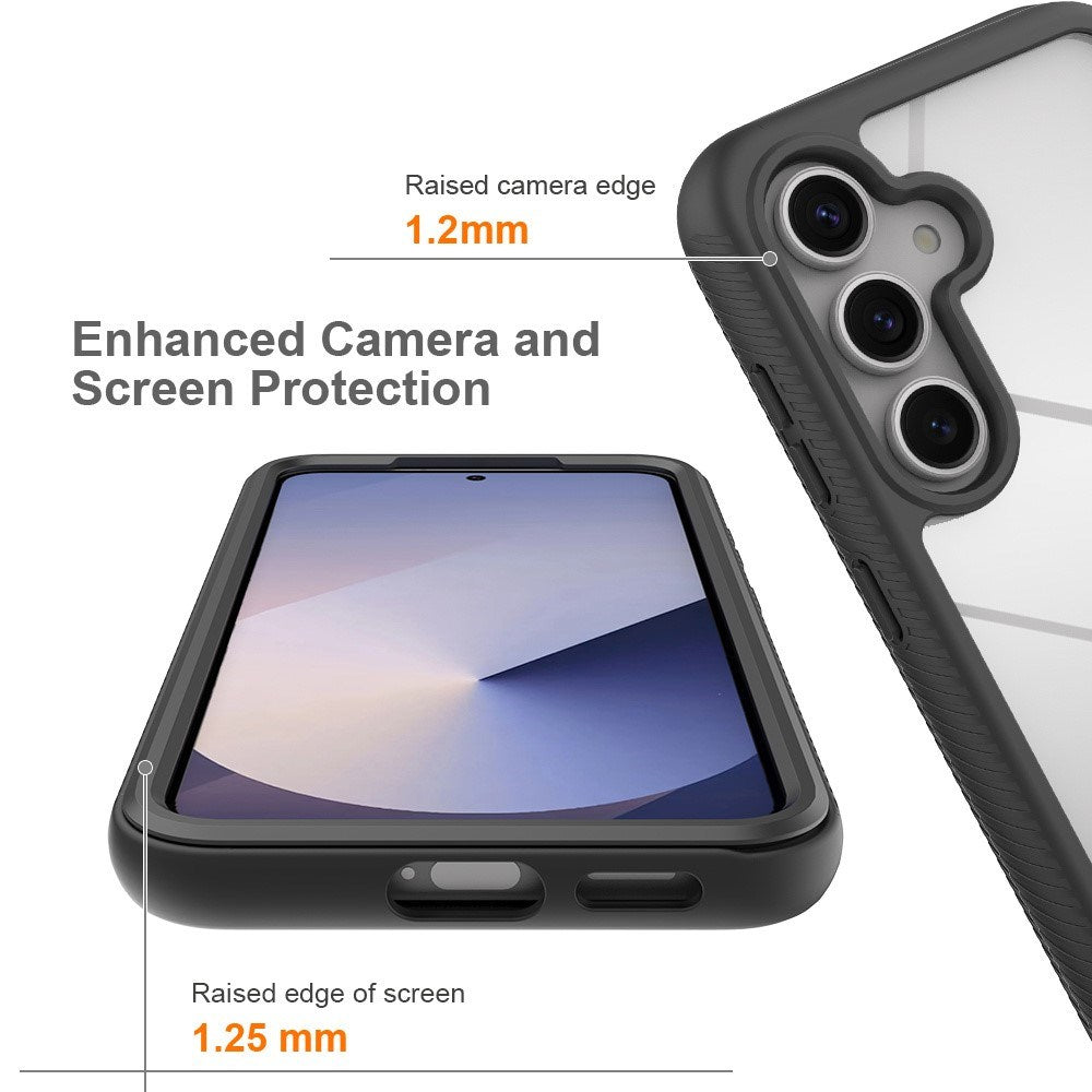 Samsung Galaxy A37 EIDERWOOD Cover med Indbygget Skærmbeskyttelse - 360° Beskyttelse - Gennemsigtig / Sort