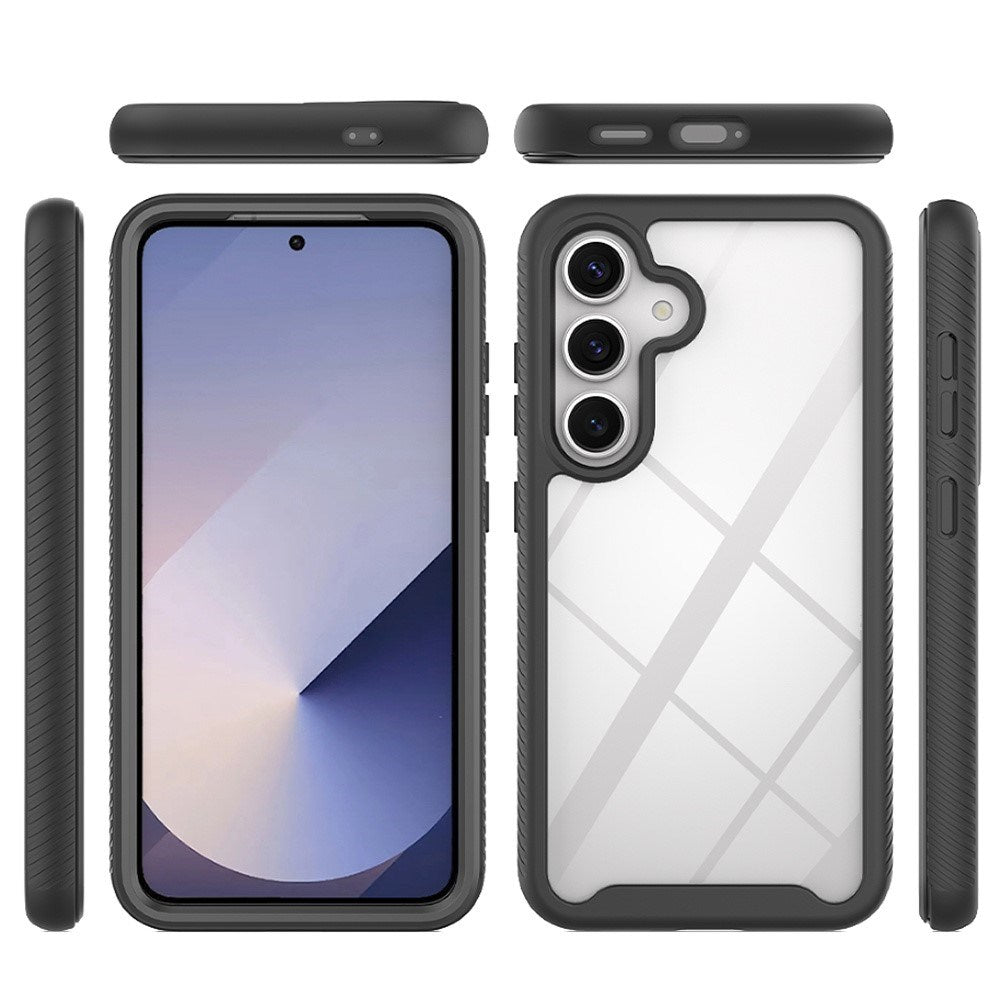 Samsung Galaxy A37 EIDERWOOD Cover med Indbygget Skærmbeskyttelse - 360° Beskyttelse - Gennemsigtig / Sort