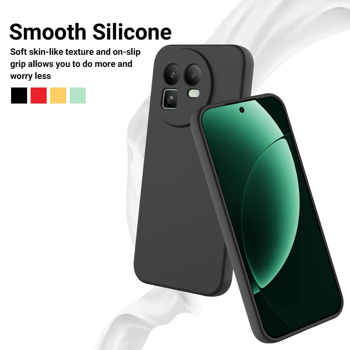 Realme GT 8 EIDERWOOD Silikone Bagside Cover m. Strop - Sort