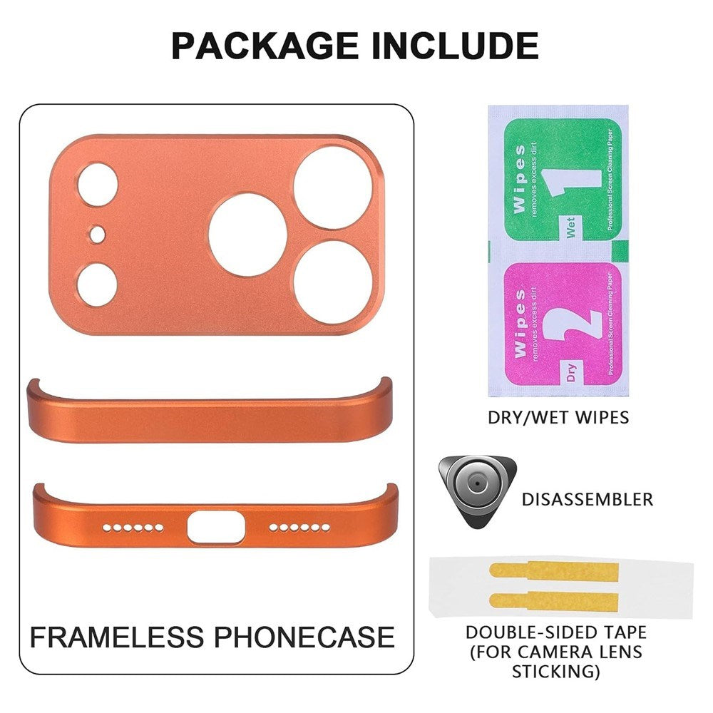 iPhone 17 Pro Max Todelt Bumper Cover m. Kameralinsebeskytter - Orange