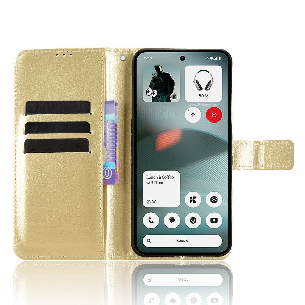 Nothing Phone (3a) Lite EIDERWOOD Kunstlæder Flip Cover - Strop - Guld