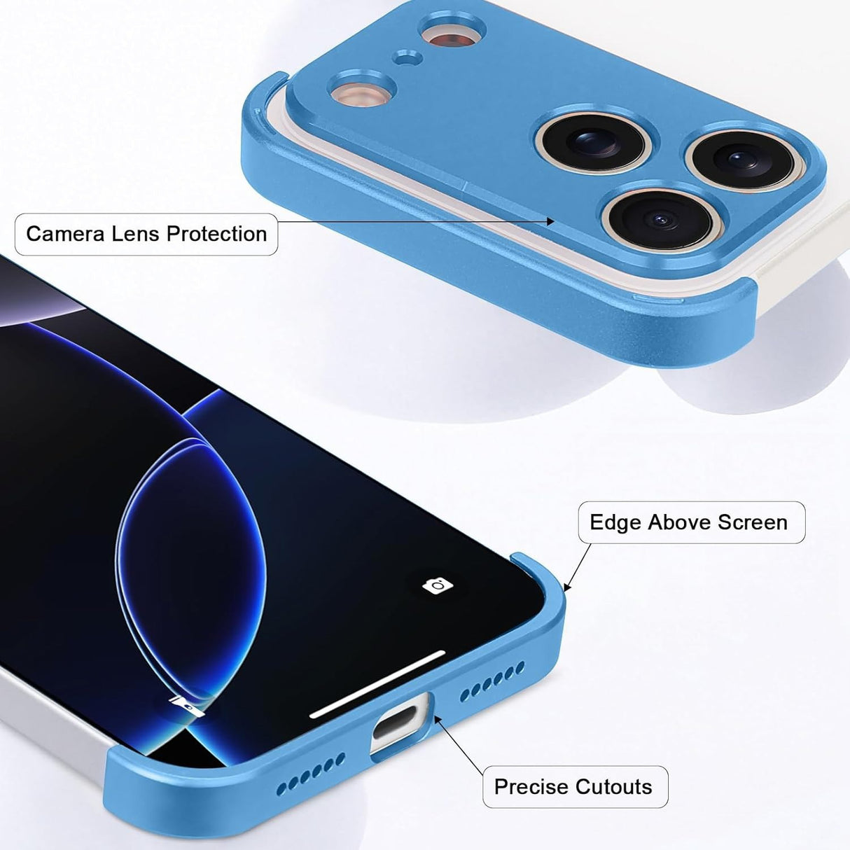 iPhone 17 Pro Todelt Bumper Cover m. Kameralinsebeskytter - Blå