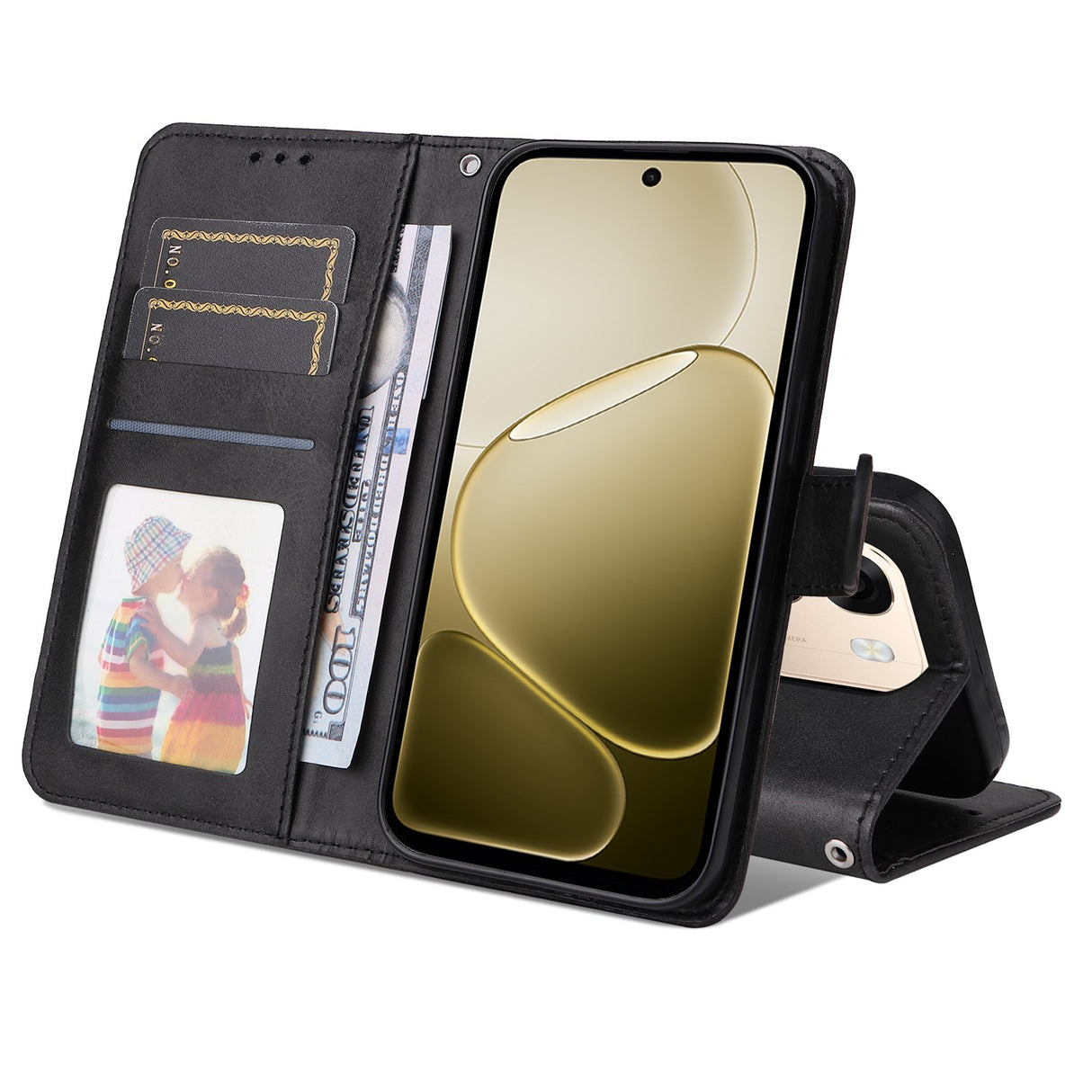OPPO A6x EIDERWOOD Flip Cover i Kunstlæder - Sort