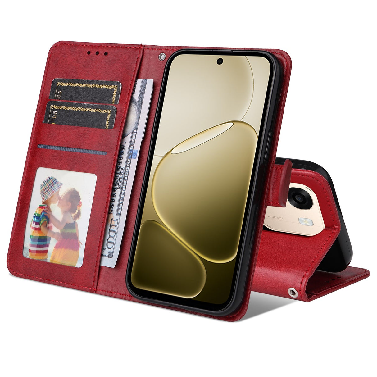 OPPO A6x EIDERWOOD Flip Cover i Kunstlæder - Rød