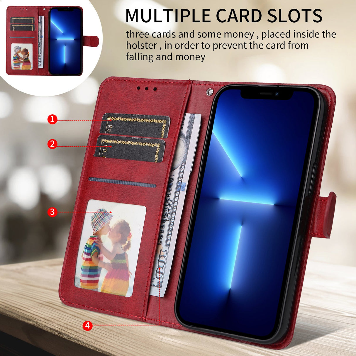 OPPO A6x EIDERWOOD Flip Cover i Kunstlæder - Rød