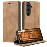 CASEME Samsung Galaxy S26 Kunstlæder Flip Cover m. Kortholder & Ståfunktion - Lysebrun