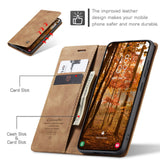 CASEME Samsung Galaxy S26 Kunstlæder Flip Cover m. Kortholder & Ståfunktion - Lysebrun