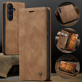 CASEME Samsung Galaxy S26 Kunstlæder Flip Cover m. Kortholder & Ståfunktion - Lysebrun