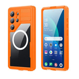 Samsung Galaxy S26 Ultra Redpebber Vandtæt Hybrid Plast Bagside Cover - MagSafe Kompatibel - Orange