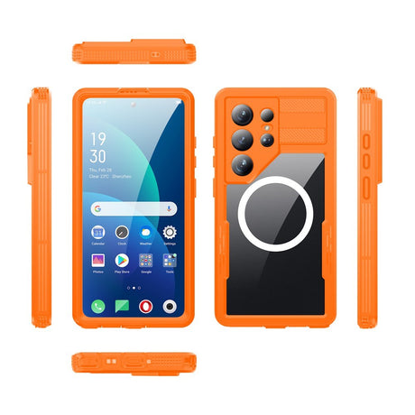 Samsung Galaxy S26 Ultra Redpebber Vandtæt Hybrid Plast Bagside Cover - MagSafe Kompatibel - Orange