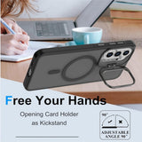 Samsung Galaxy A37 EIDERWOOD Hybrid Mobilcover m. Kickstand - MagSafe Kompatibel - Sort