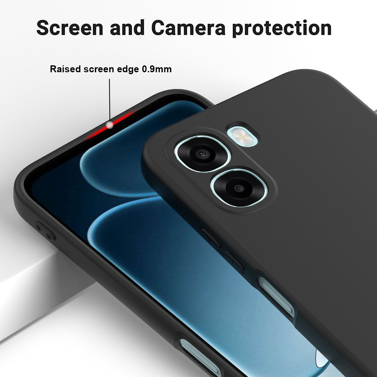 OPPO A6x EIDERWOOD Silikone Bagside Cover m. Strop - Sort