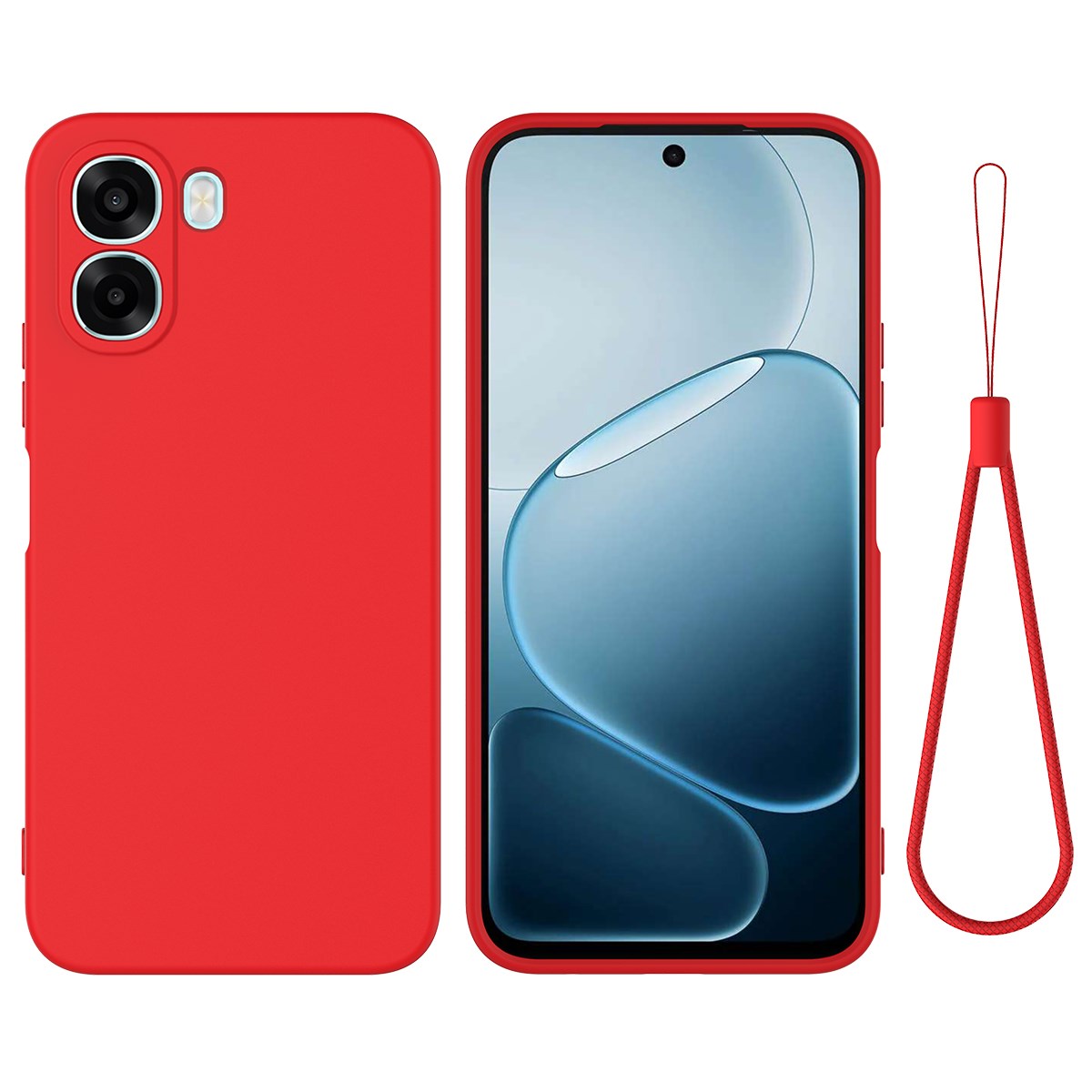 OPPO A6x EIDERWOOD Silikone Bagside Cover m. Strop - Rød