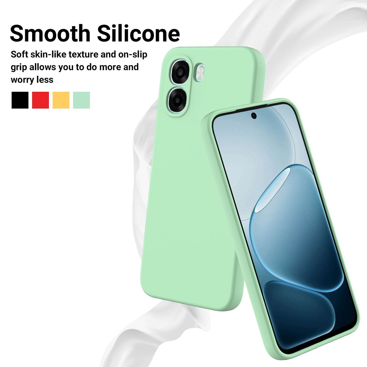 OPPO A6x EIDERWOOD Silikone Bagside Cover m. Strop - Grøn