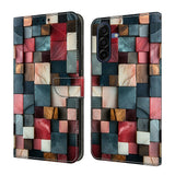 Samsung Galaxy A37 EIDERWOOD Kunstlæder Flipcover m. Indbygget Kortholder & Standerfunktion - Farverige Firkanter