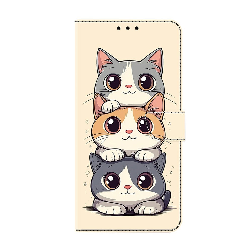 Samsung Galaxy A37 EIDERWOOD Kunstlæder Flipcover m. Indbygget Kortholder & Standerfunktion - Katte