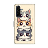 Samsung Galaxy A37 EIDERWOOD Kunstlæder Flipcover m. Indbygget Kortholder & Standerfunktion - Katte
