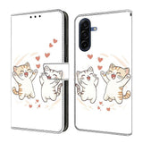 Samsung Galaxy A37 EIDERWOOD Kunstlæder Flipcover m. Indbygget Kortholder & Standerfunktion - Katte & Hjerter