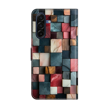 Samsung Galaxy A57 EIDERWOOD Kunstlæder Flipcover m. Indbygget Kortholder & Standerfunktion - Farverige Firkanter